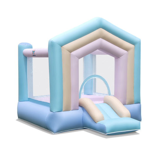 Kids Bounce House with Slide and Basketball Rim Bouncy Castle for Party without Blower - Tampa Home & Garden Store