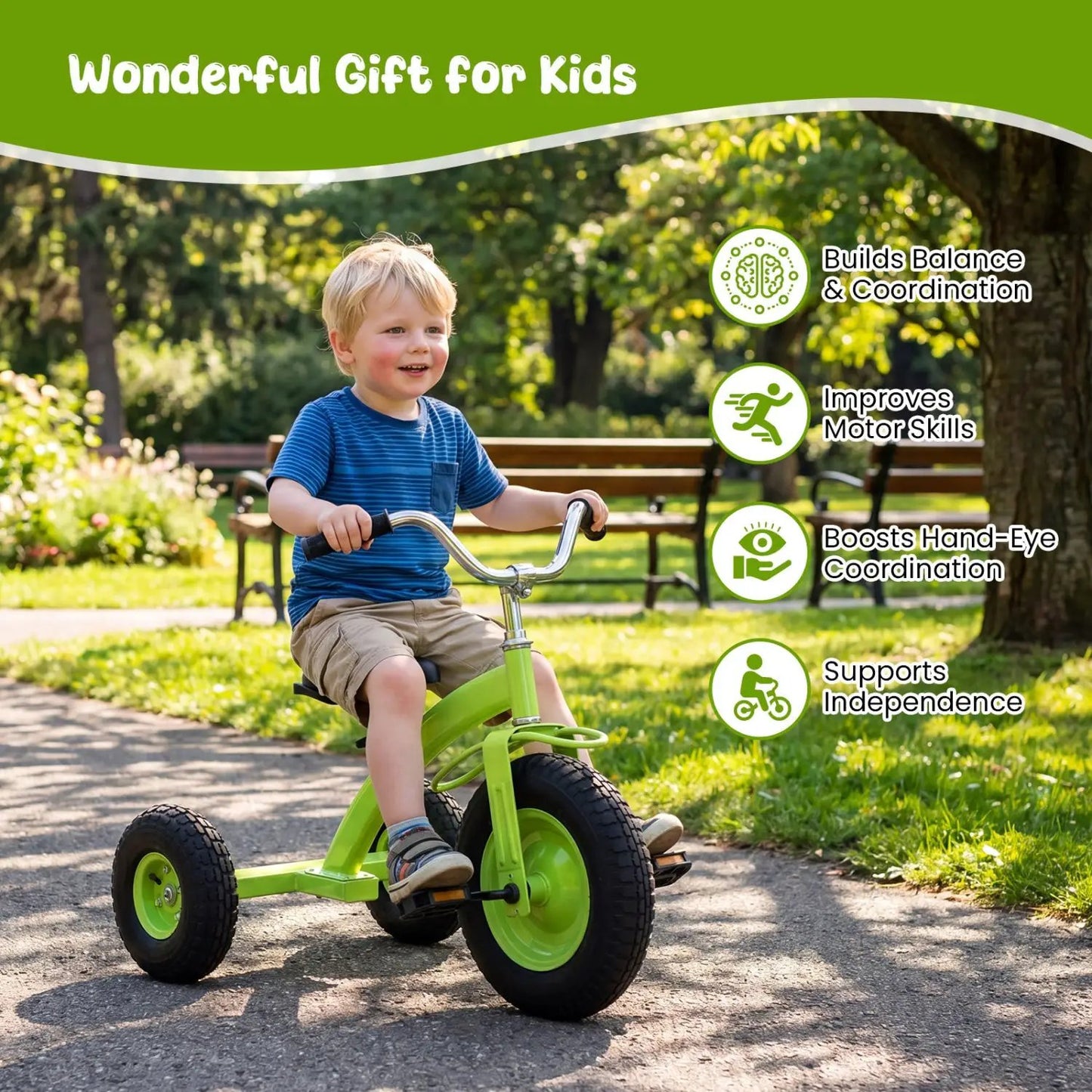 Kids Carbon Steel Bike 15 Inch Inflatable Tires