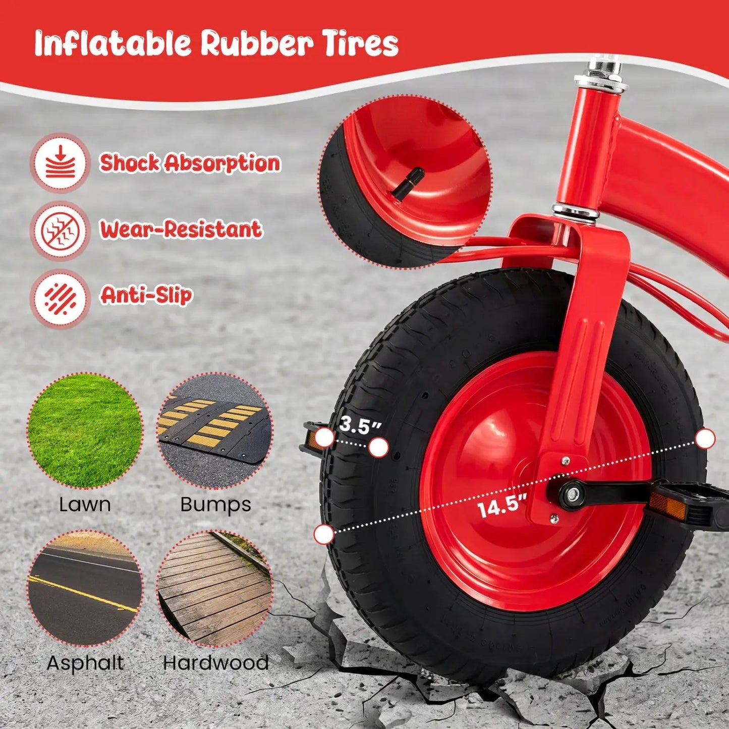 Kids Carbon Steel Bike 15 Inch Inflatable Tires