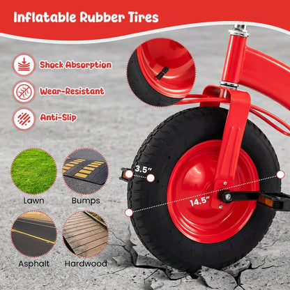 Kids Carbon Steel Bike 15 Inch Inflatable Tires