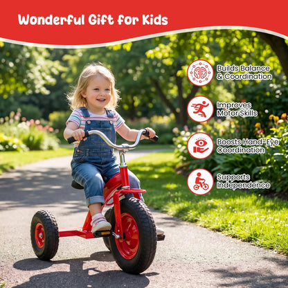Kids Carbon Steel Bike 15 Inch Inflatable Tires