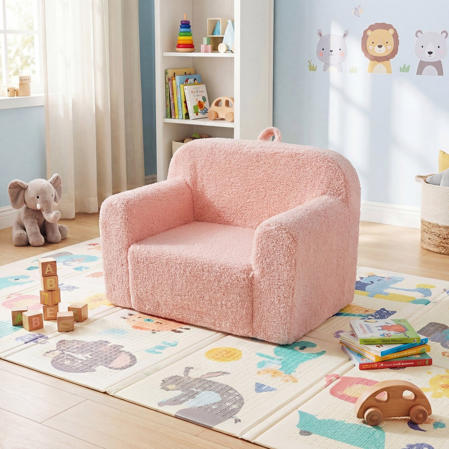 Kids Couch Portable Toddler Sofa with Anti-slip Base