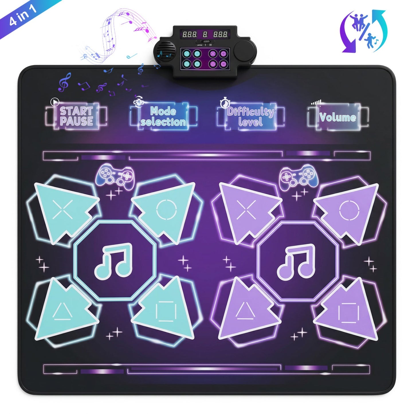 Electronic Kids Dance Mat by DirectDeals with LED lights, 8 songs, 4-in-1 design on Tampa Home & Garden Store