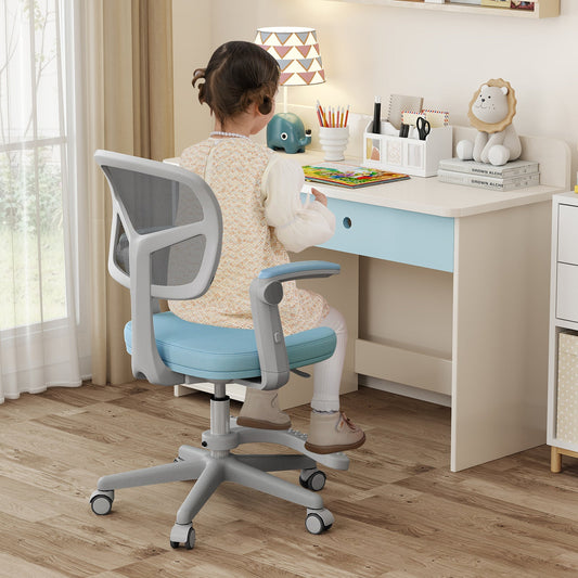 Kids Desk Chair Children Study Chair with Adjustable Height Armrest and Footrest - Tampa Home & Garden Store