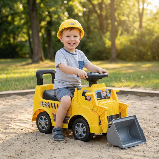 Kids Digger Ride on Truck with Shovel and Under-Seat Compartment - Tampa Home & Garden Store