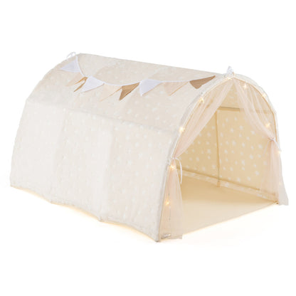 Kids Dream Bed Tent Twin Bunk Bed by GemGear, gray fabric with glow-in-the-dark stars on Tampa Home & Garden Store
