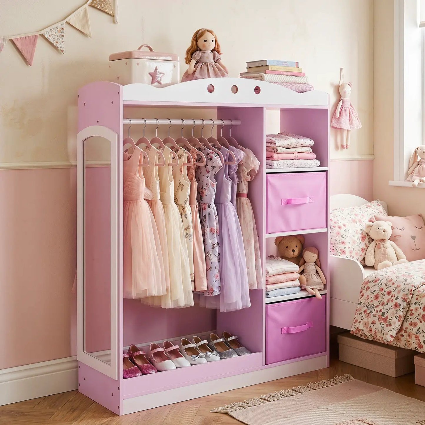 Kids Dress Up Storage with Full Length Mirror