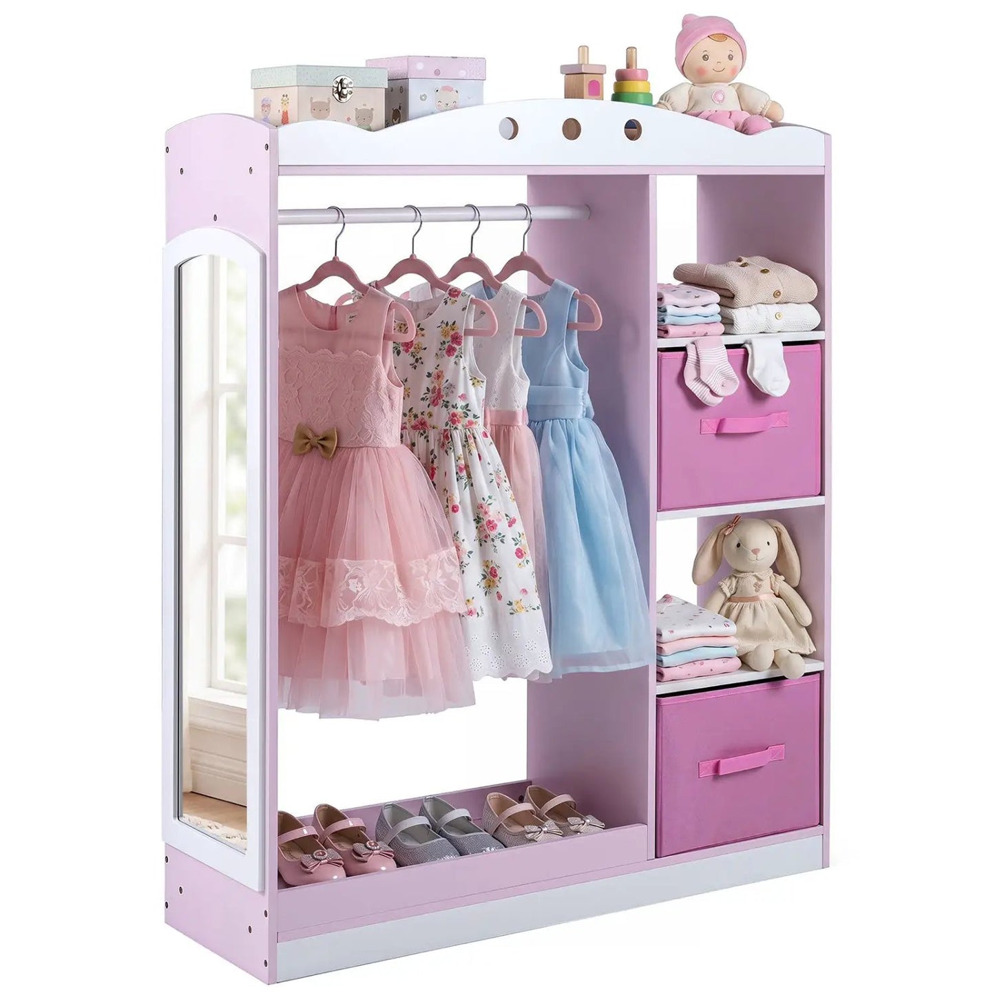 Kids Dress Up Storage with Full Length Mirror