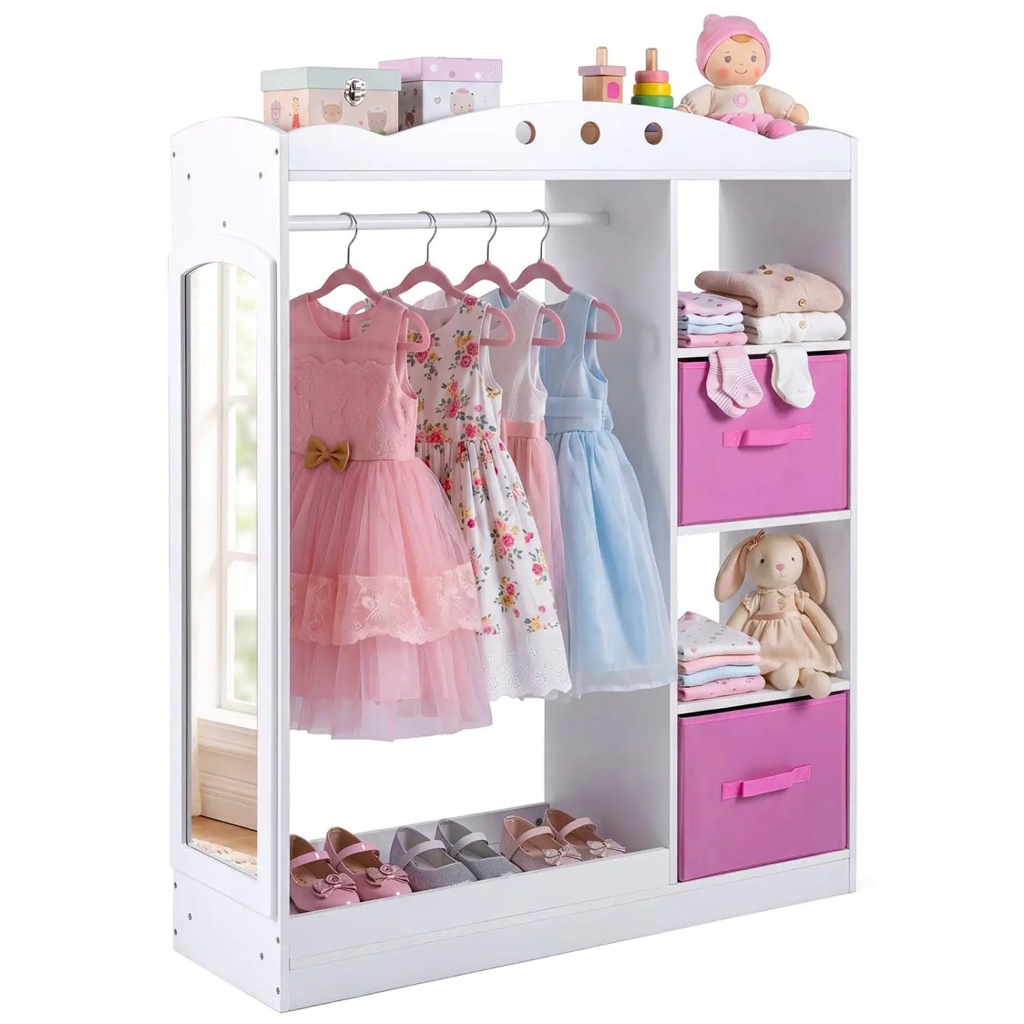 Kids Dress Up Storage with Full Length Mirror