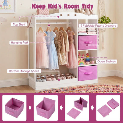Kids Dress Up Storage with Full Length Mirror