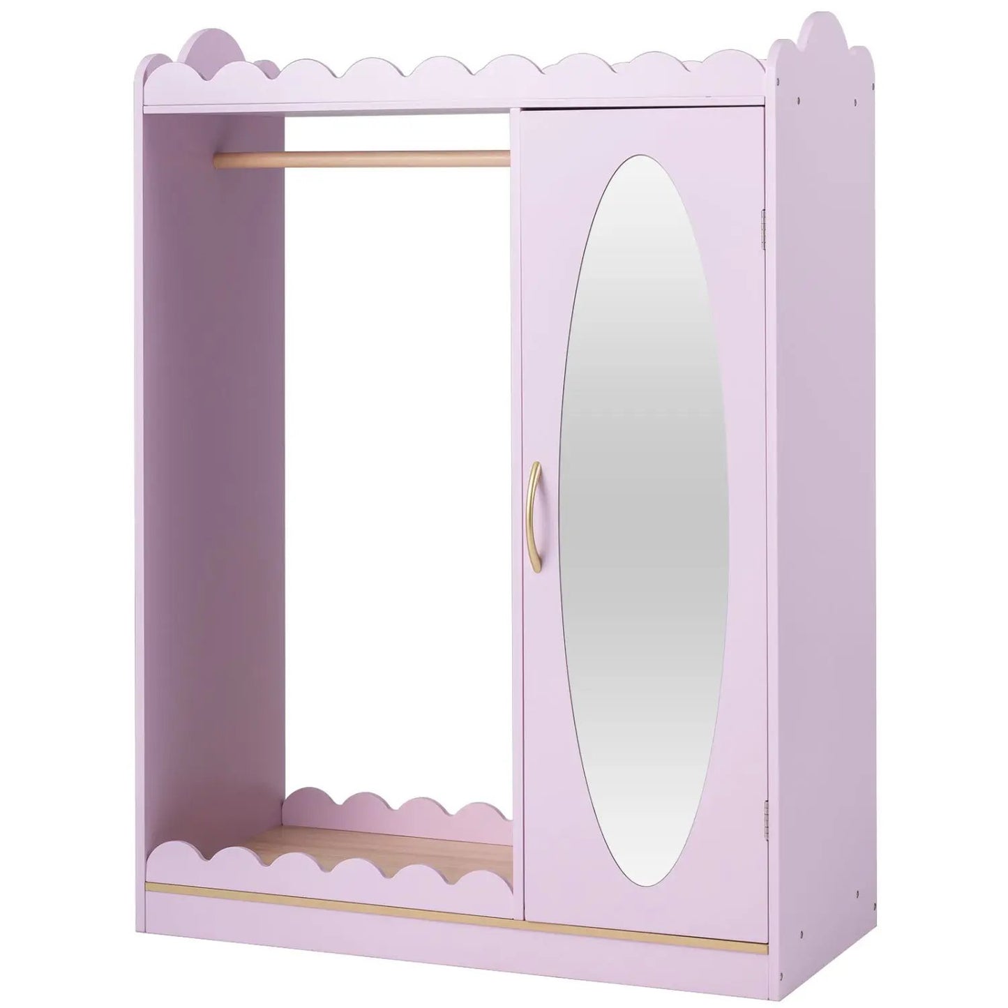 Kids Dress Up Cabinet With Mirror Pink Storage