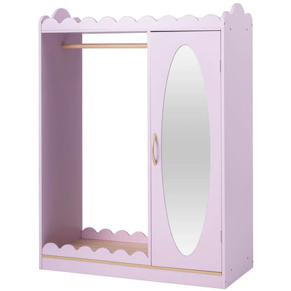 Kids Dress Up Cabinet With Mirror Pink Storage