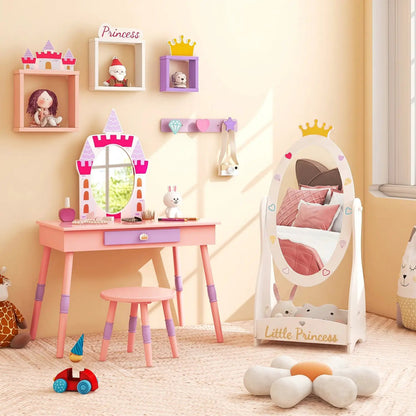Kids Full Length Mirror with Rotatable Design