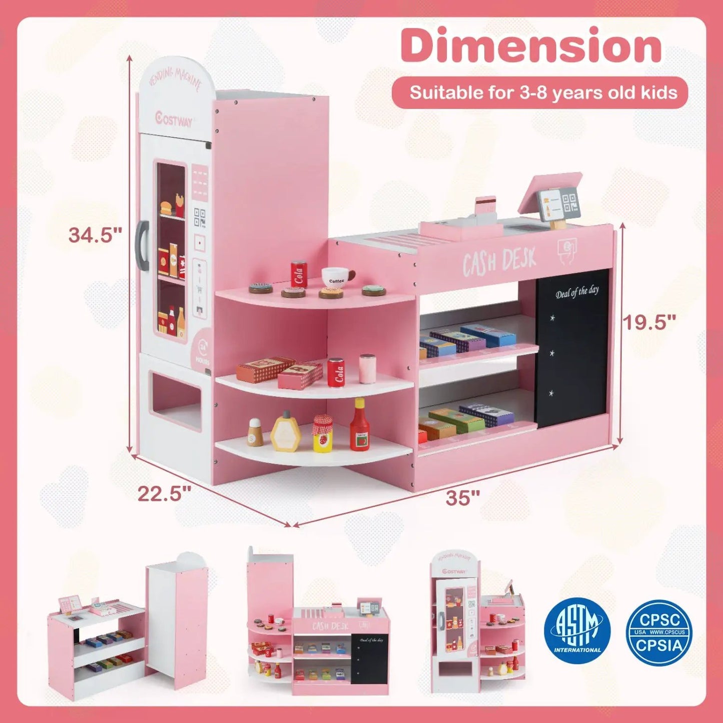 Kids Grocery Store Playset With Cash Register