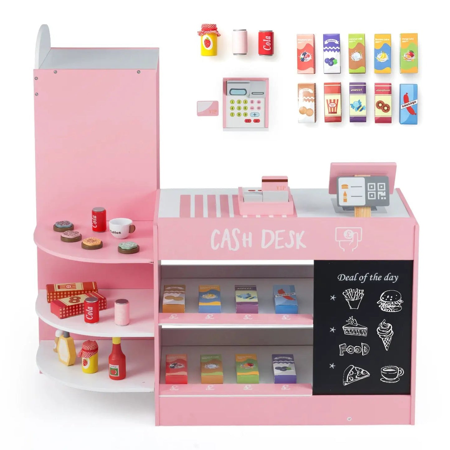 Kids Grocery Store Playset With Cash Register