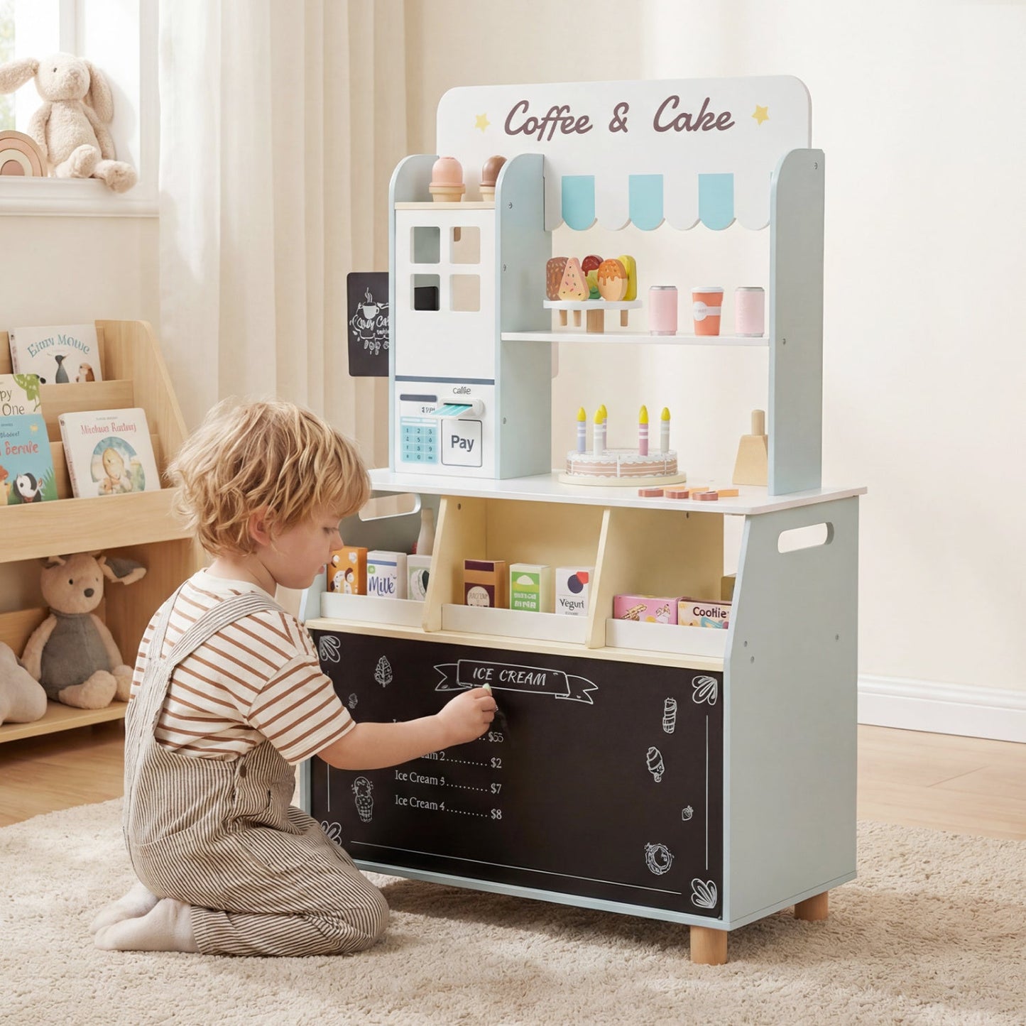 Kids Ice Cream Shop Playset With 27 Accessories