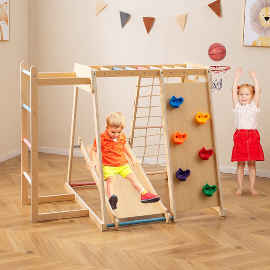 Kids Indoor Playground 6-in-1 Jungle Gym for 3-14 Years Olds - Tampa Home & Garden Store