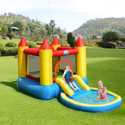 Inflatable Kids Slide Bounce House with 550w Blower - Tampa Home & Garden Store