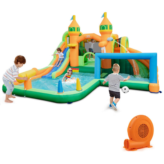 Kids Inflatable Water Slide with Soccer Gate and 750W Blower - Tampa Home & Garden Store