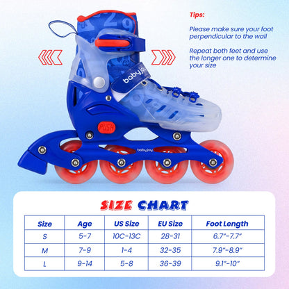 Kids Inline Skates with Light Up Wheels for Beginners Ages 9-14