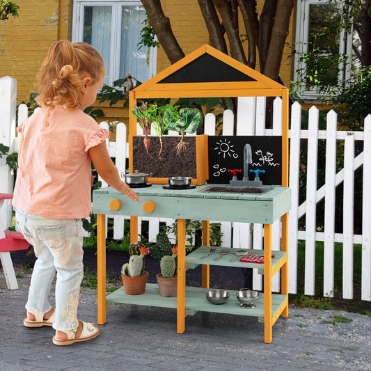 Kids Kitchen Playset with Root Viewer Planter and Rotatable Faucet - Tampa Home & Garden Store