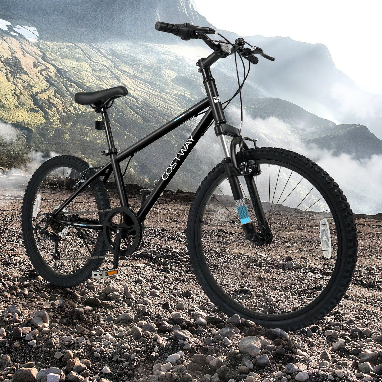 GemGear kids mountain bike 20/24 inch black with front suspension and knobby tires on Tampa Home & Garden Store