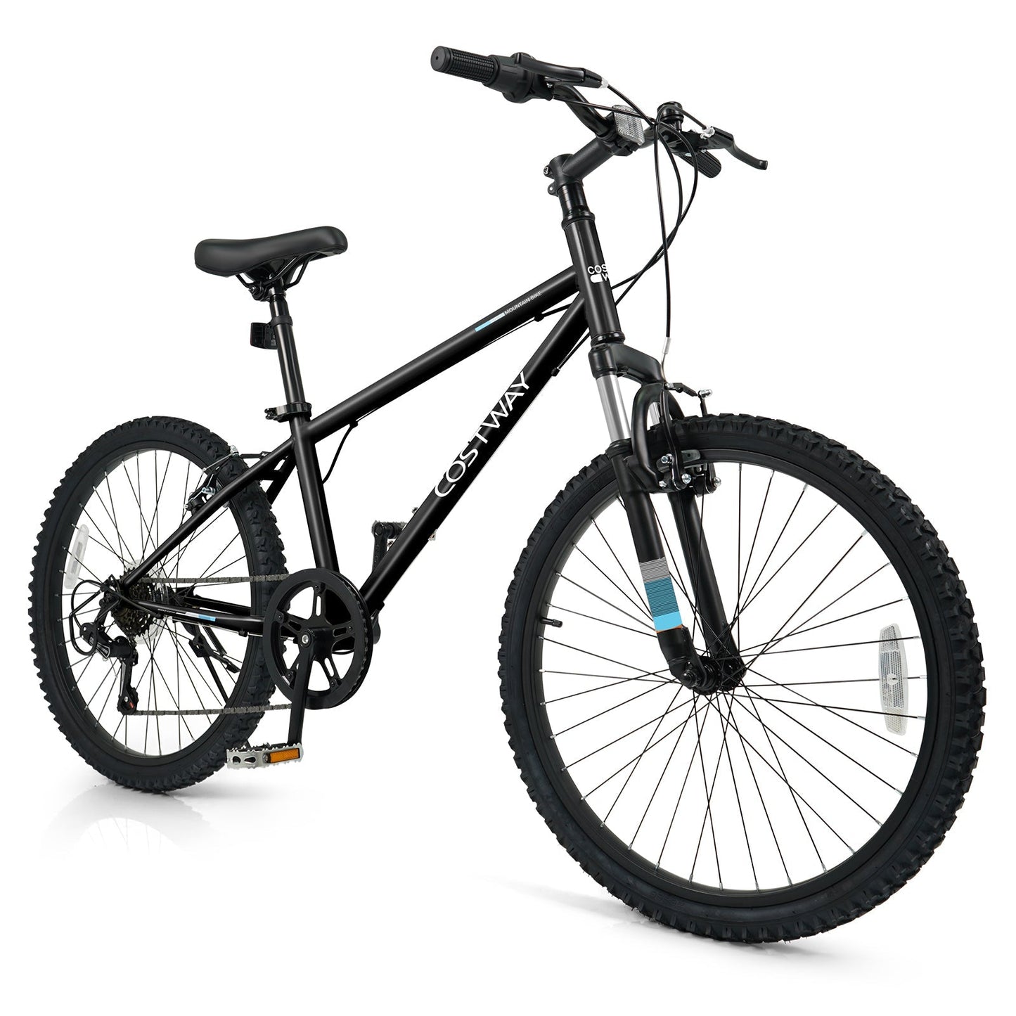 GemGear Kids Mountain Bike 20/24in Black with front suspension and knobby tires on Tampa Home & Garden Store