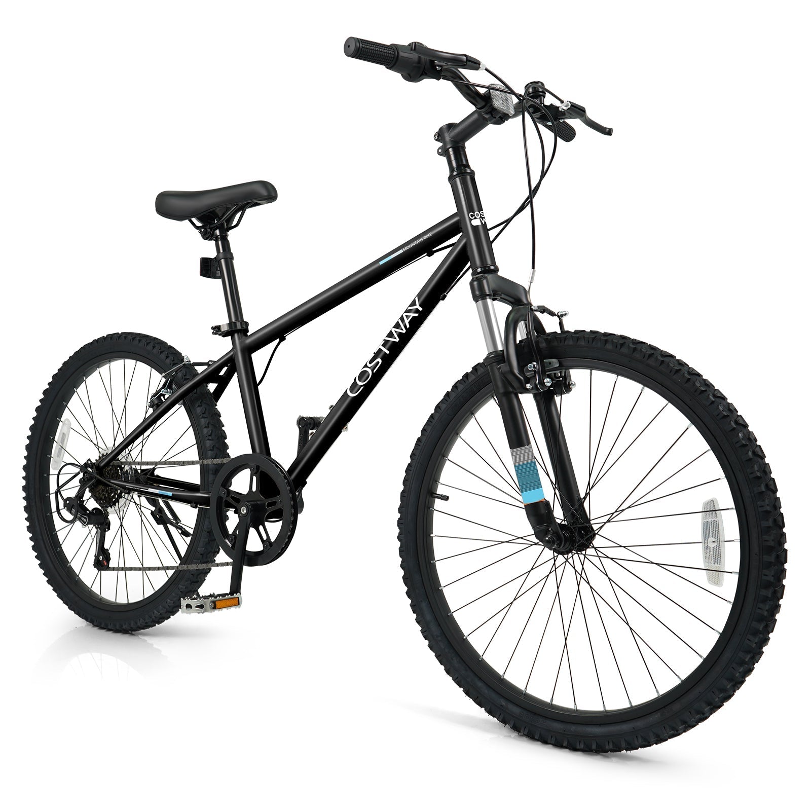 GemGear Kids Mountain Bike 20/24in Black with front suspension and knobby tires on Tampa Home & Garden Store