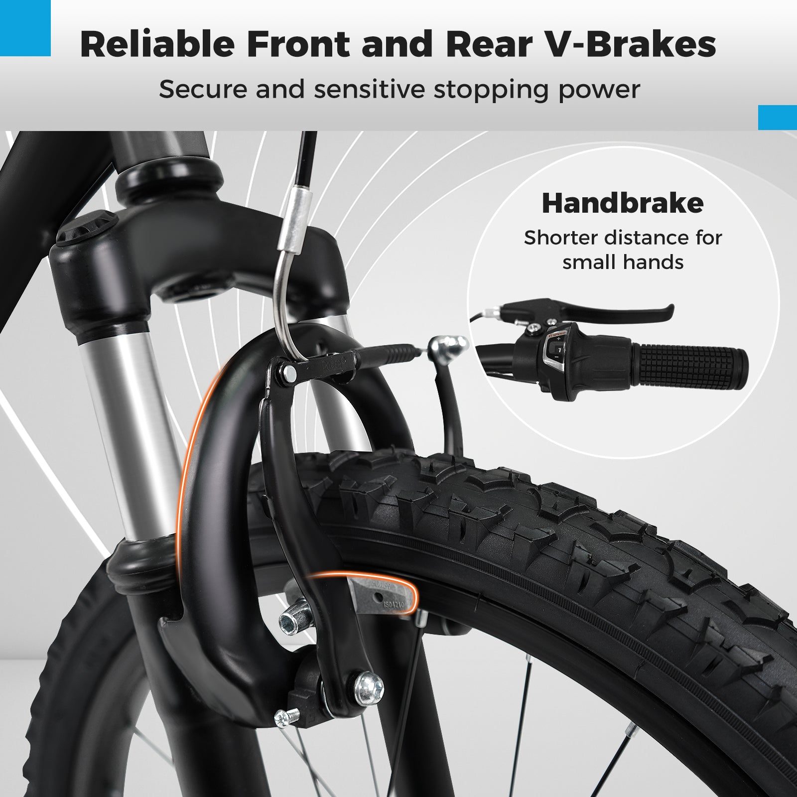 Kids mountain bike GemGear 20/24in black with front V-brake and knobby tire on Tampa Home & Garden Store
