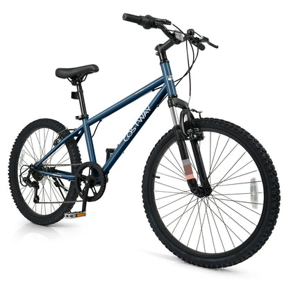 GemGear kids mountain bike navy frame with 20in wheels, front suspension, grippy handlebars on Tampa Home & Garden Store