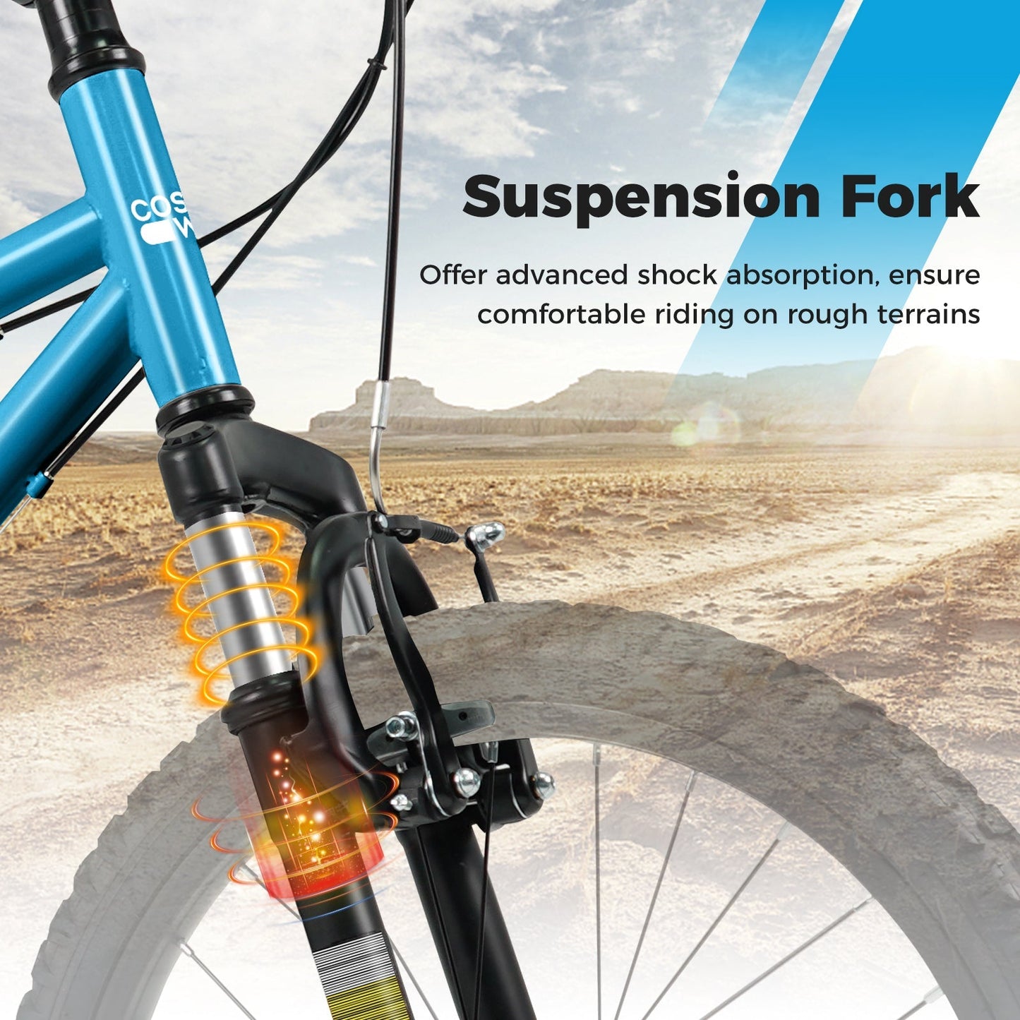 GemGear kids mountain bike blue frame with front suspension fork 20/24 inch for ages 8+ on Tampa Home & Garden Store