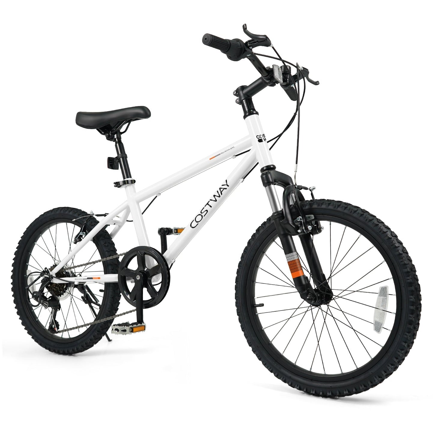 GemGear kids mountain bike 20/24in white frame with front suspension and black components on Tampa Home & Garden Store
