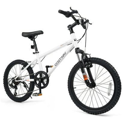 GemGear kids mountain bike 20/24in white frame with front suspension and black components on Tampa Home & Garden Store