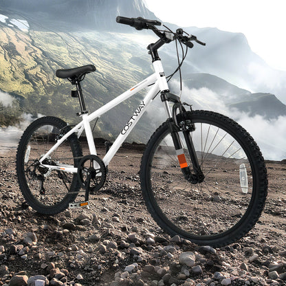 GemGear kids mountain bike 20/24in white frame with black front fork on Tampa Home & Garden Store