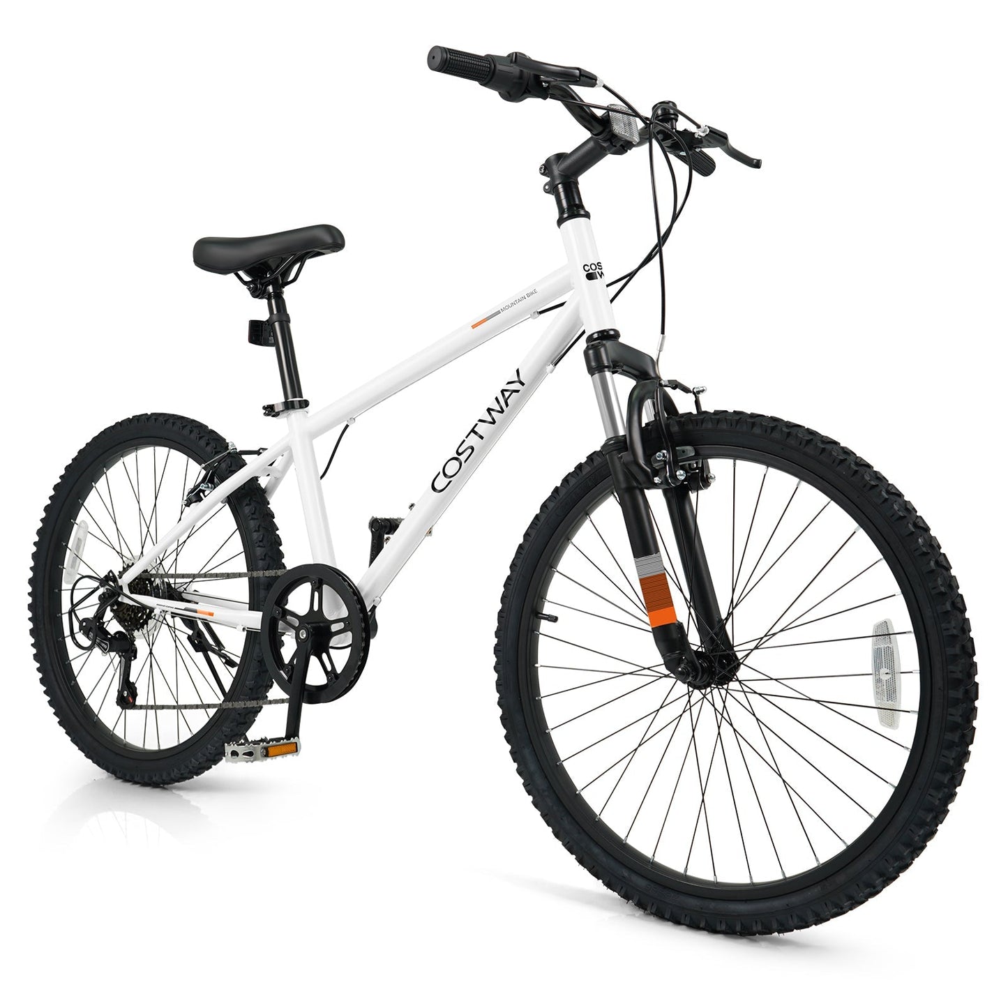 Kids white mountain bike with front suspension, black handlebars and 20in wheels on Tampa Home & Garden Store