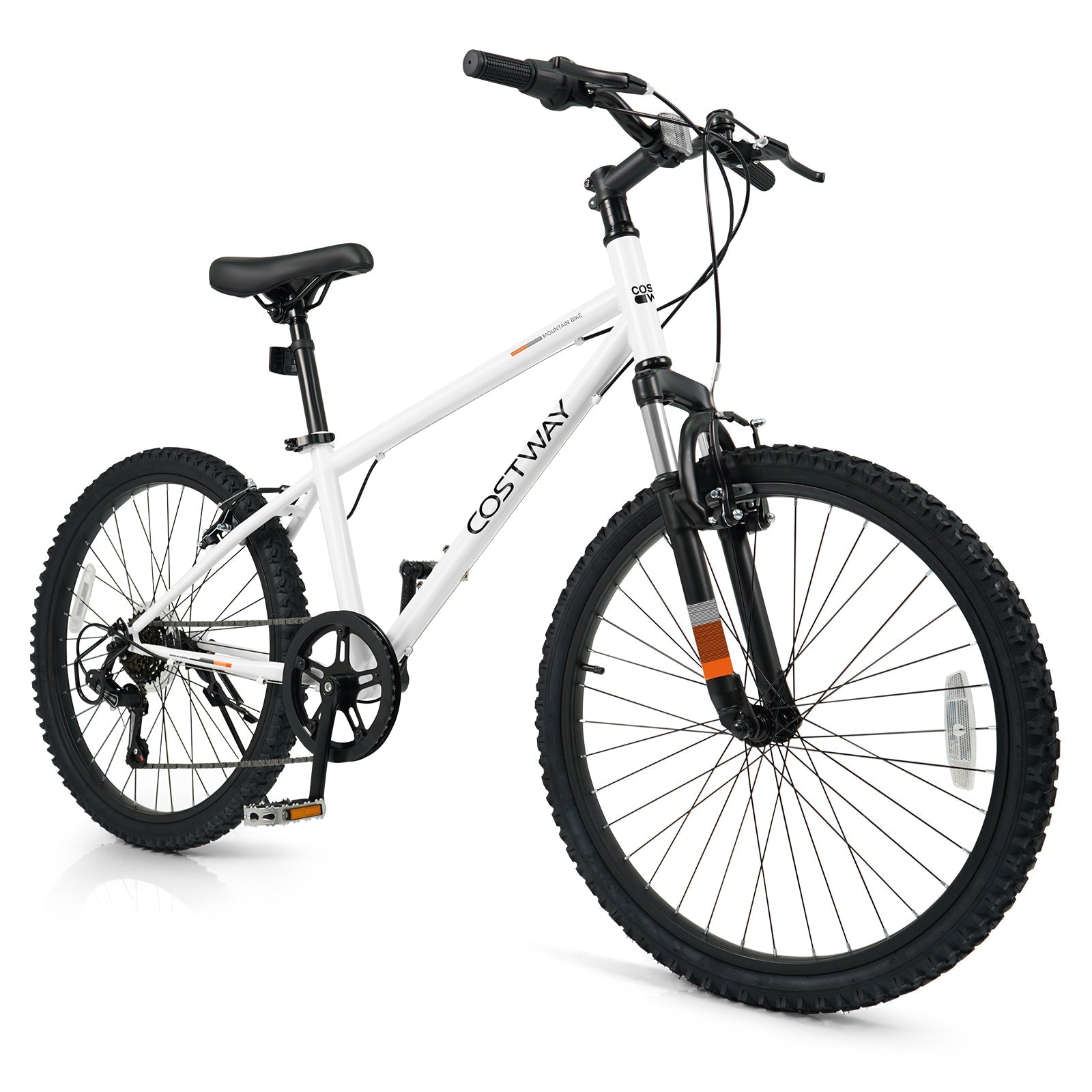 Kids white mountain bike with front suspension, black handlebars and 20in wheels on Tampa Home & Garden Store