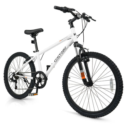 Kids white mountain bike with front suspension, black handlebars and 20in wheels on Tampa Home & Garden Store