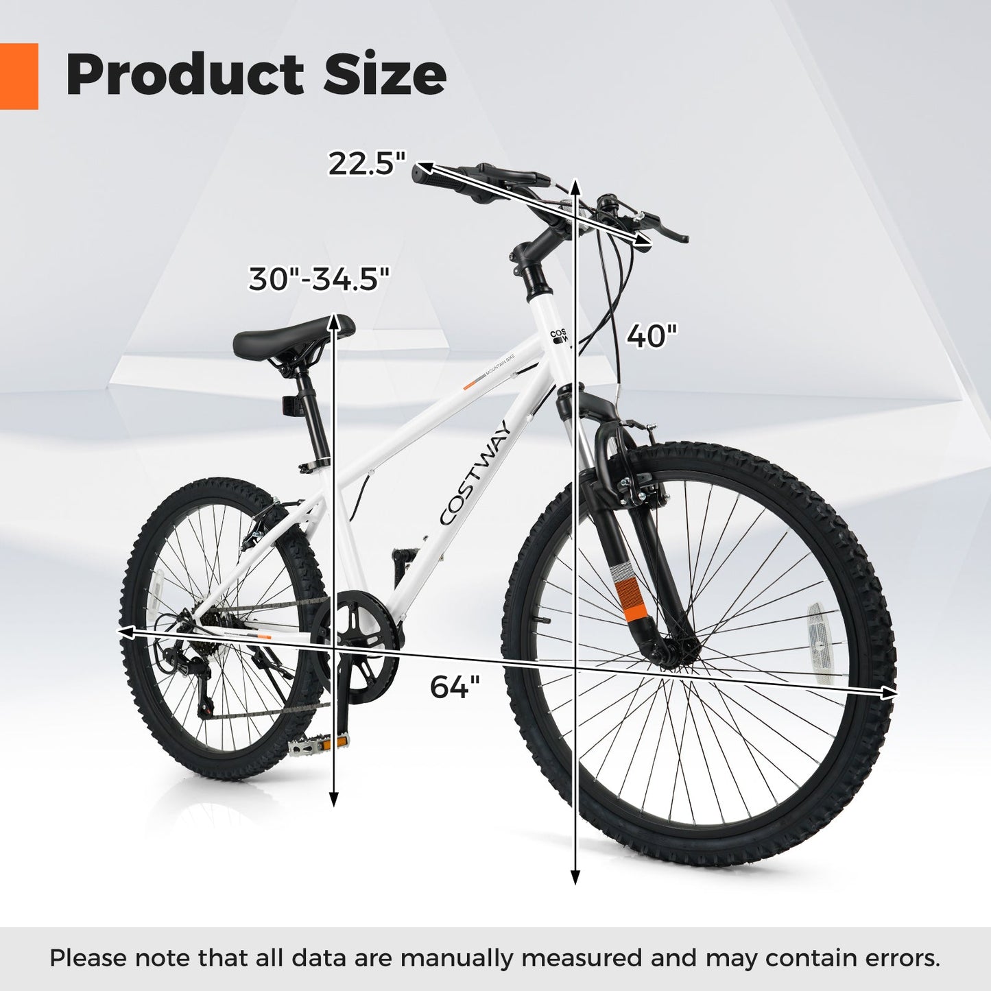 GemGear kids white mountain bike 20/24 in with black components; seat height 30–34.5 in on Tampa Home & Garden Store