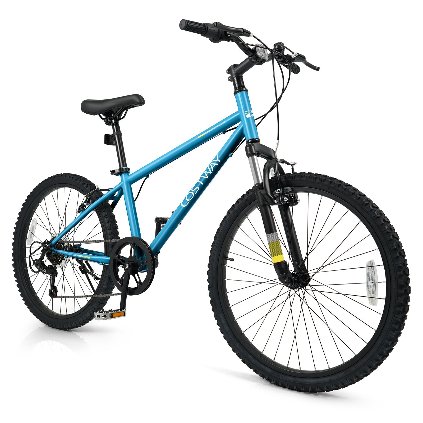 Kids mountain bike blue 20/24 in with front suspension, Costway branded frame on Tampa Home & Garden Store