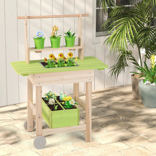 Play Kitchen Kids Mud Kitchen with Removable Pots and Planting Trough wooden DirectDeals on Tampa Home & Garden Store