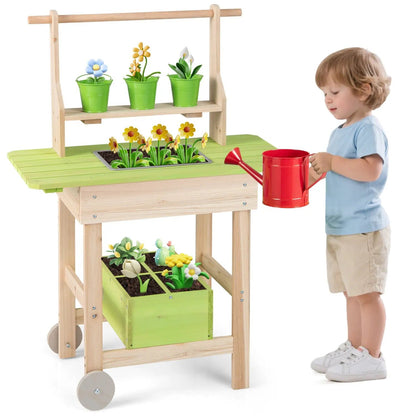 Kids Mud Kitchen with Pots and Planting Trough