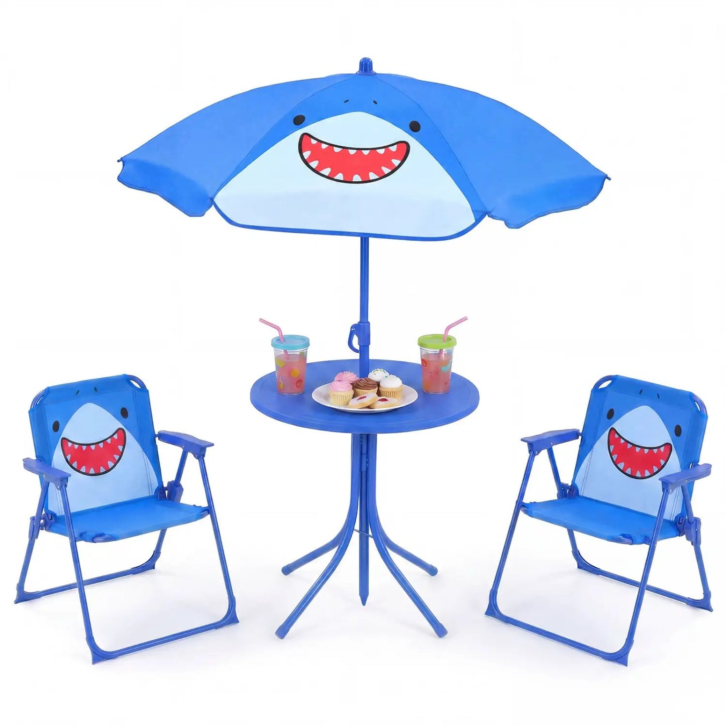 Kids Outdoor Table Set With Folding Chairs