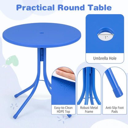Kids Outdoor Table Set With Folding Chairs