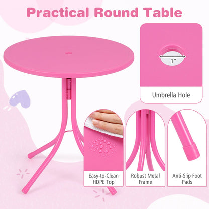 Kids Outdoor Table Set With Folding Chairs