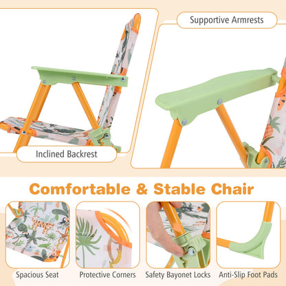 Kids Outdoor Table Set With Folding Chairs