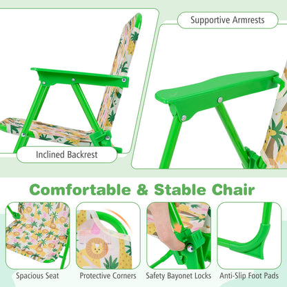 Kids Outdoor Table Set With Folding Chairs