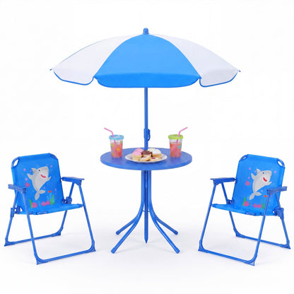 Kids Outdoor Table Set With Folding Chairs