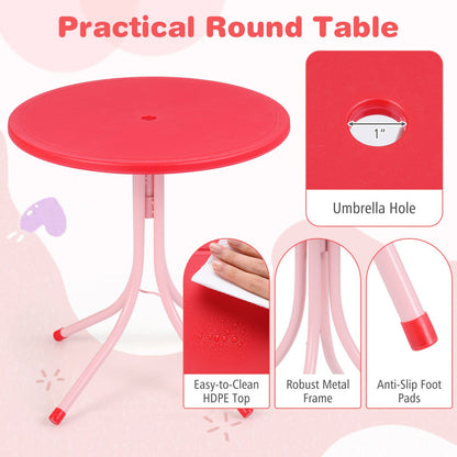 Kids Outdoor Table Set With Folding Chairs