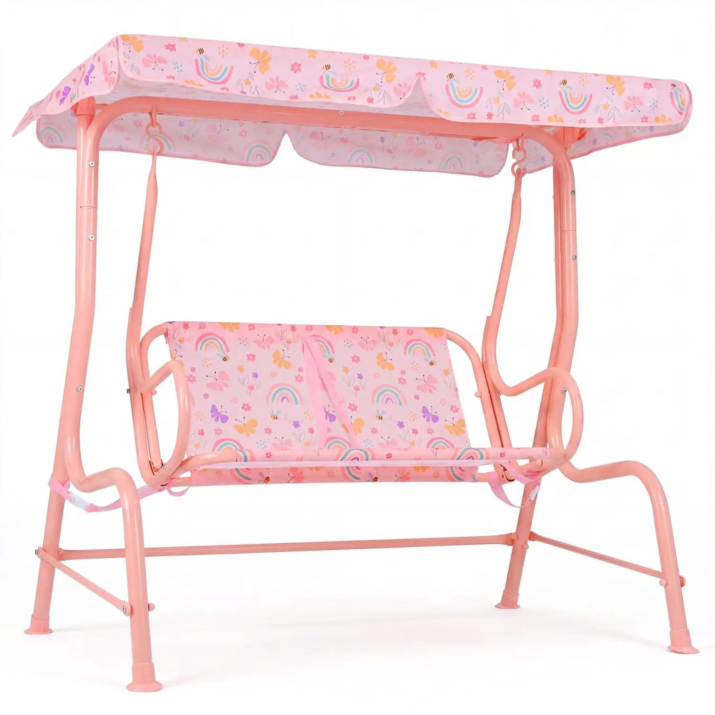 Kids Patio Swing Two Seater Outdoor Porch Canopy