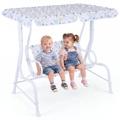 Kids Patio Swing Two Seater Outdoor Porch Canopy